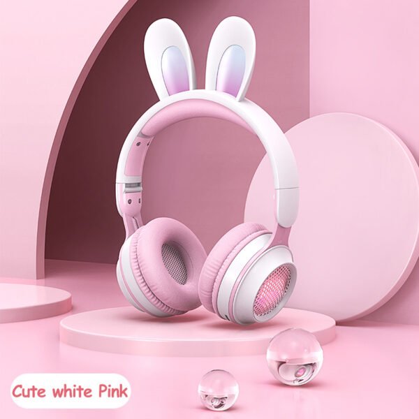 Rabbit Ear Headphones Wireless Luminous Extendable Wheat Headphones - Image 5