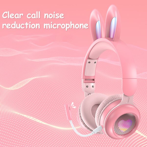 Rabbit Ear Headphones Wireless Luminous Extendable Wheat Headphones - Image 8